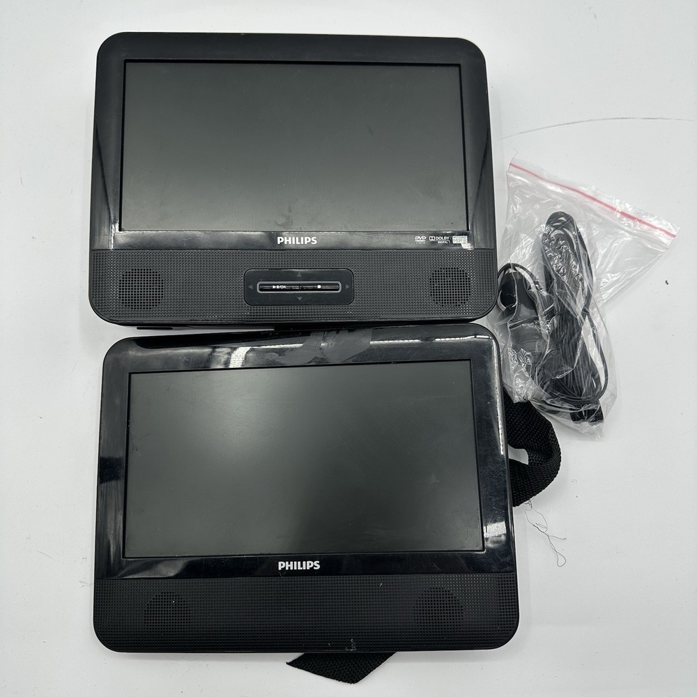 Philips Portable Dvd Mp3 Player PD9012/37 Black Car Power Cord Tested Works